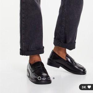 *NWT* ASOS Black Leather Loafers. US Size 6.